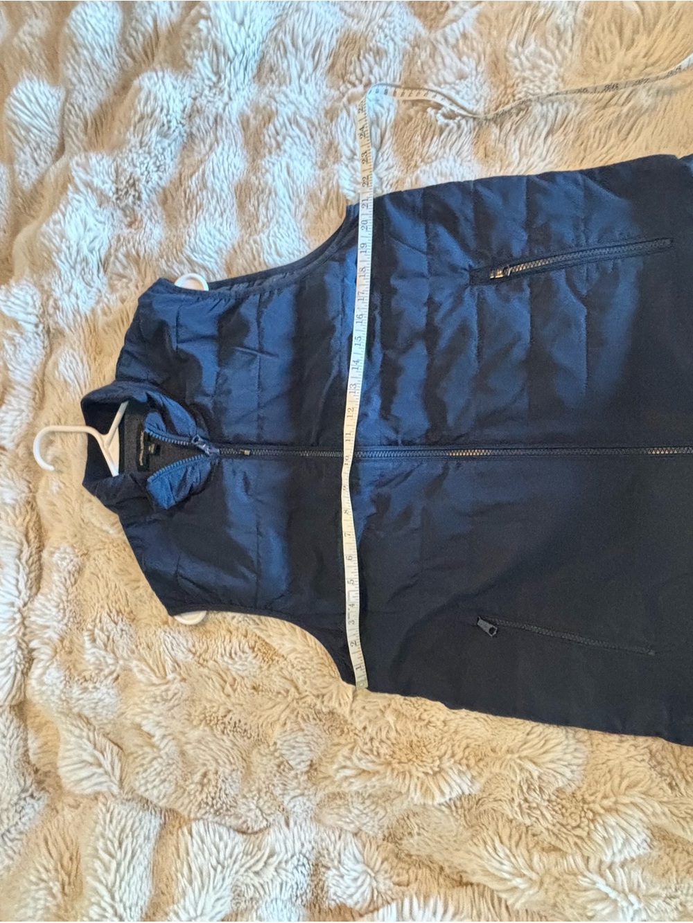 Men’s Navy Quilted Zip-Front Vest